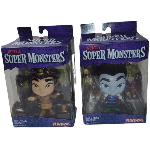 New in Box Netflix Super Monsters Cleo Graves and Zac Shadows 4" Figurines - Picture 1 of 9
